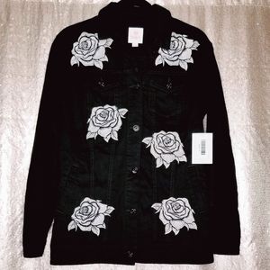 LuLaRoe BNWT S Jaxon jacket - black silver roses 🌹